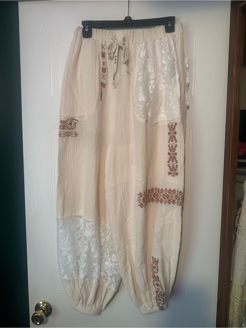 Cream and Brown POL joggers